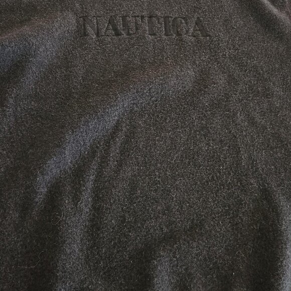 VTG Nautica Wool Sz XL Men's Crewneck Sweater Gray Spell Out Knit Pullover Top - Picture 9 of 10